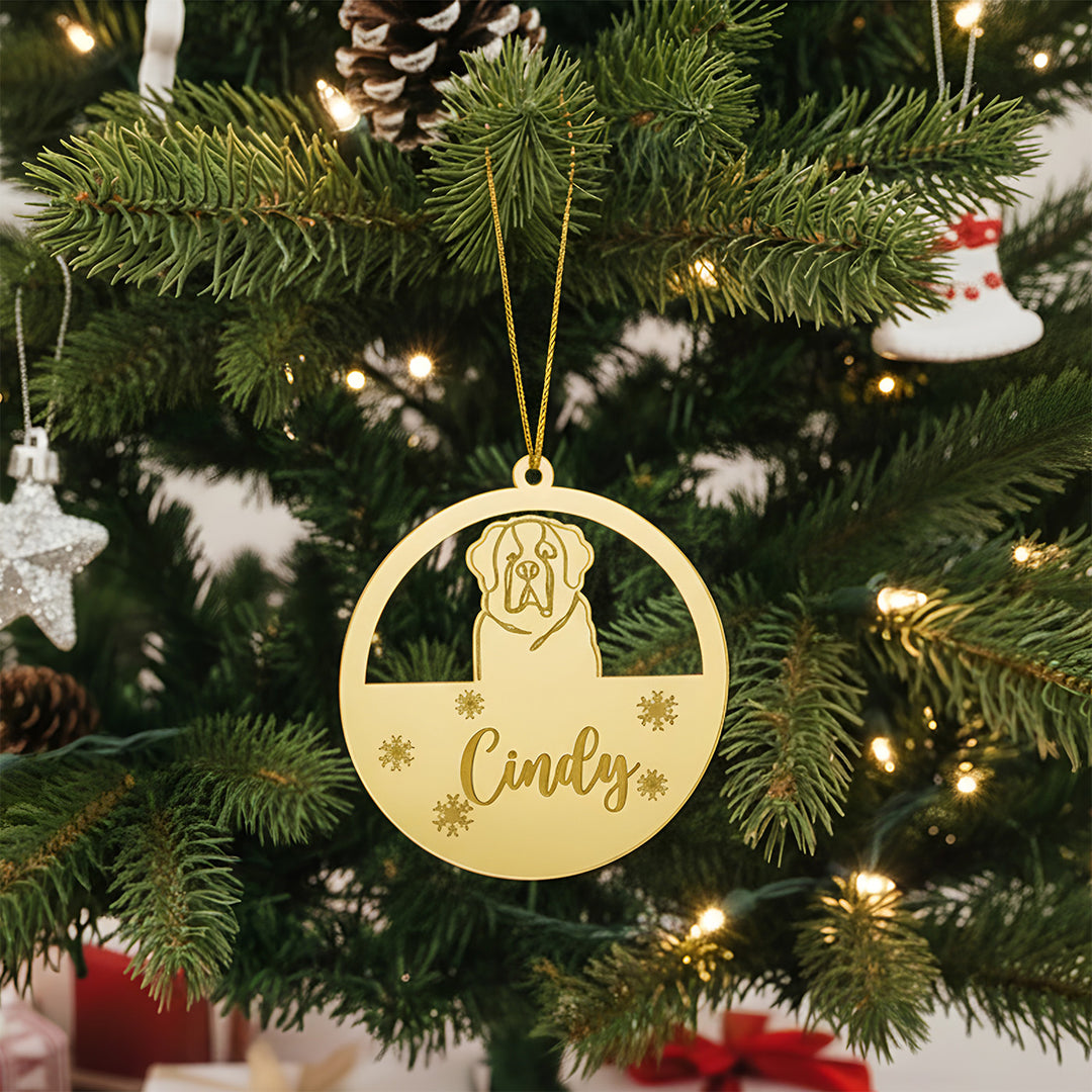 Personalized Dog Theme Acrylic Christmas Ornament For Tree Decoration