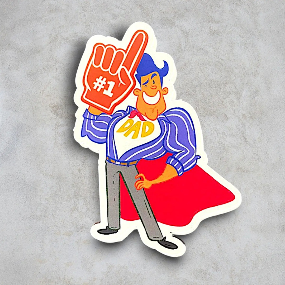 Printed No.1 Dad MDF Wood Fridge Magnet