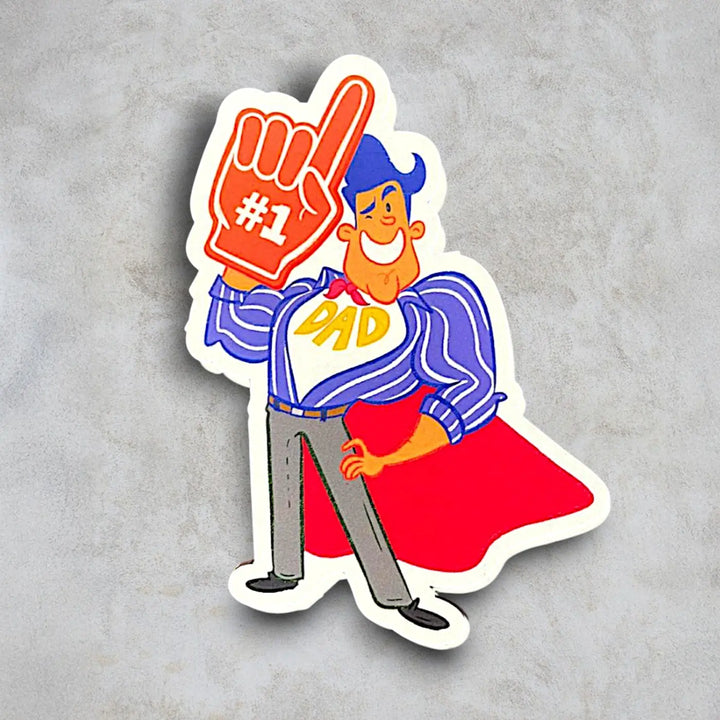 Printed No.1 Dad MDF Wood Fridge Magnet