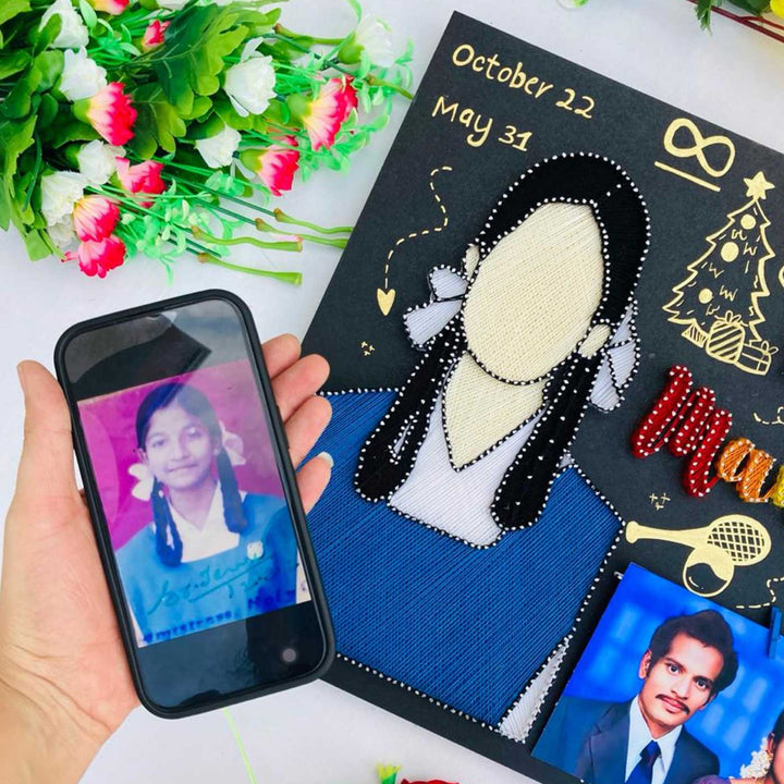 Photo Personalized Handmade String Art Mom Theme Wooden Decorative Plaque For Mothers