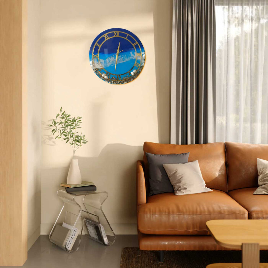 Handmade Beach Theme Resin Wall Clock