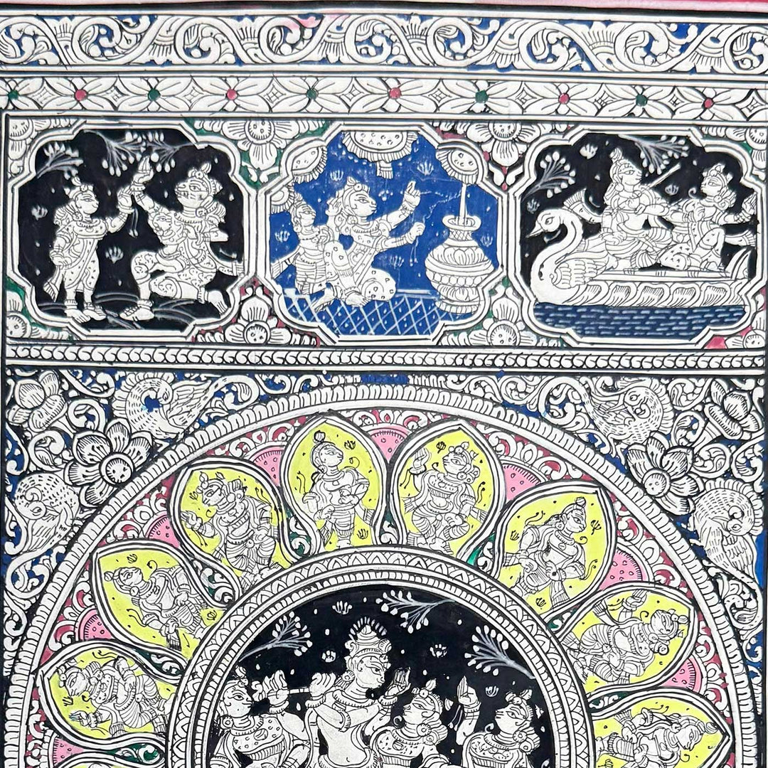 19 X 13 Inch | Handmade Canvas Story Of Krishna Painting