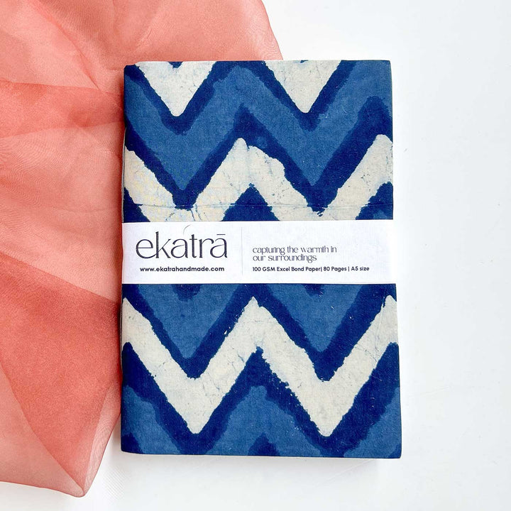 Indigo Chevron A5 Journal