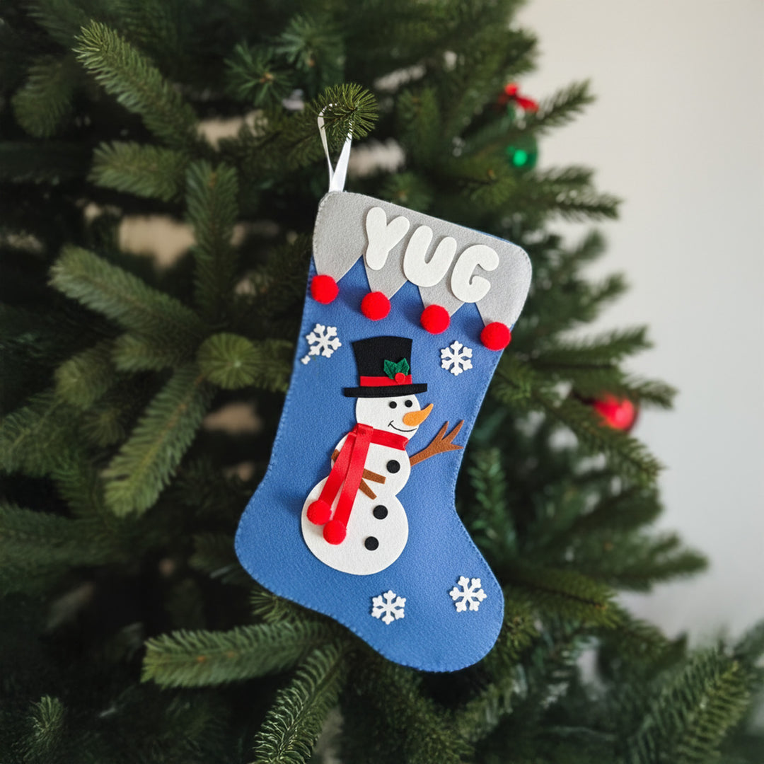 Personalized Snowman Theme Felt Stocking For Christmas Decoration