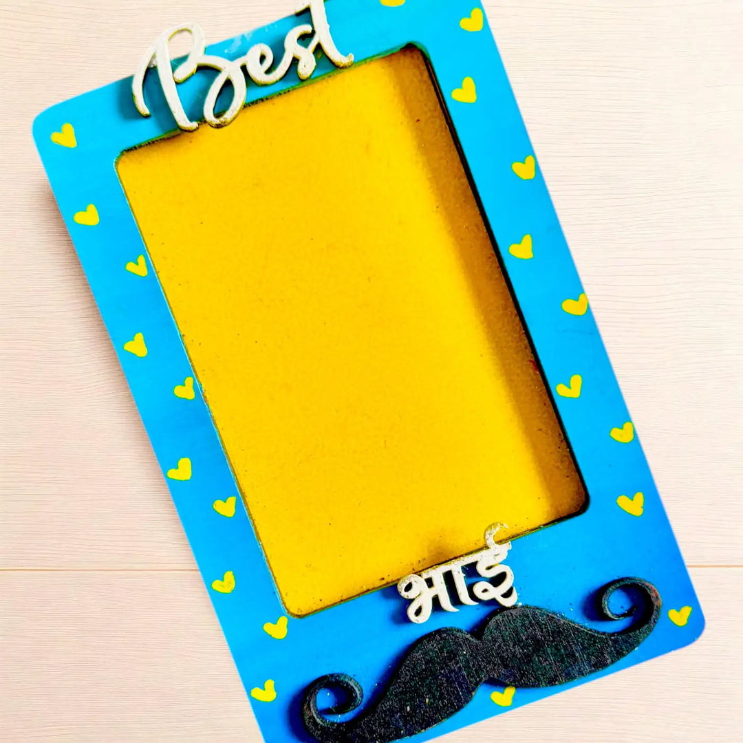 Hand-Painted "Best Bhai" MDF Wood Fridge Magnet