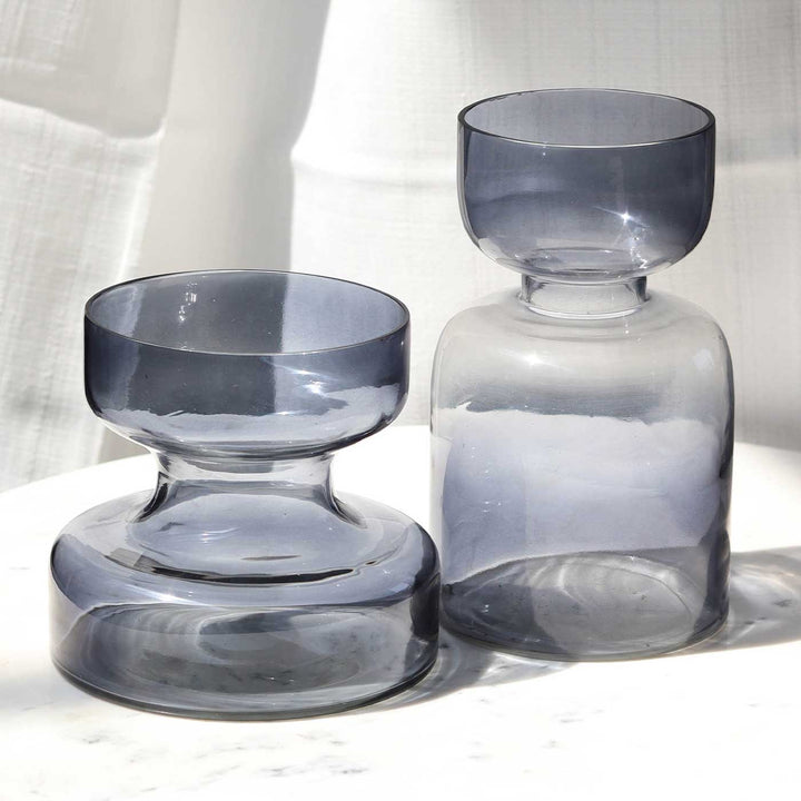 Handmade Ombre Slate Grey Glass Vase