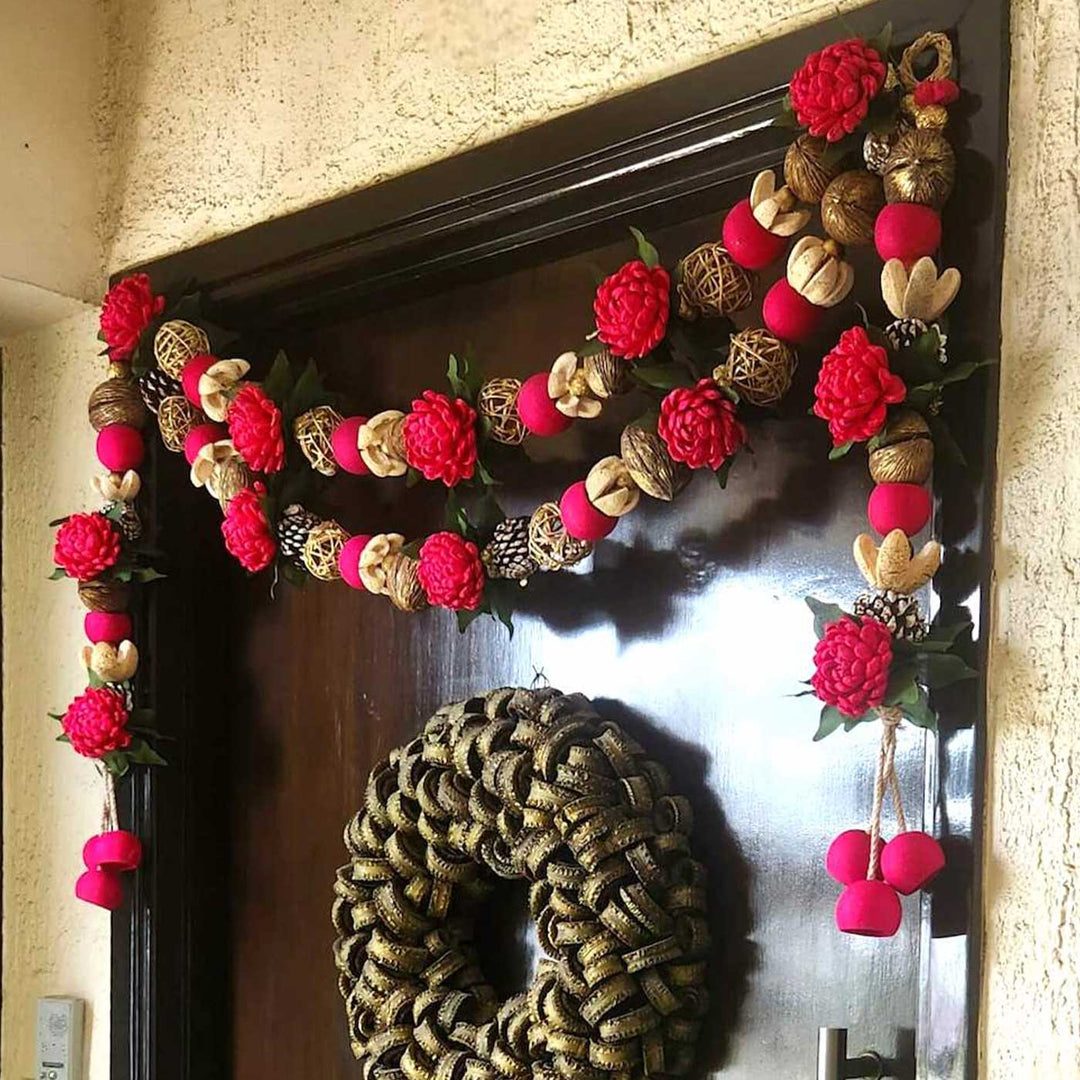 Handmade Grand Abundance Vaastu Red Toran And Latkan