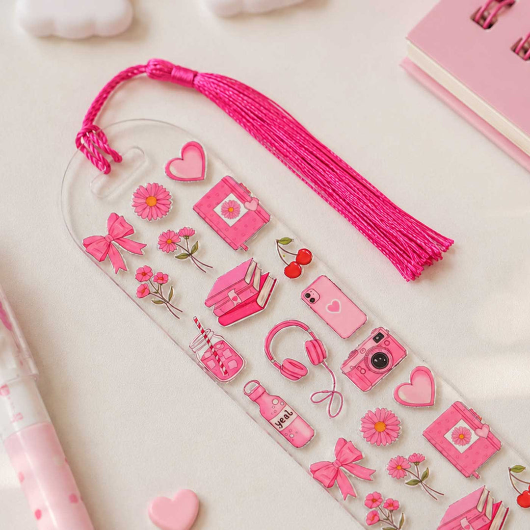 Gadgets Theme Handmade Acrylic Bookmark With Tassel For Book Lovers