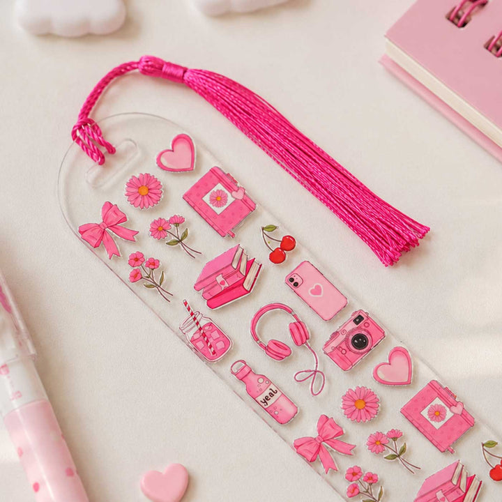 Gadgets Theme Handmade Acrylic Bookmark With Tassel For Book Lovers