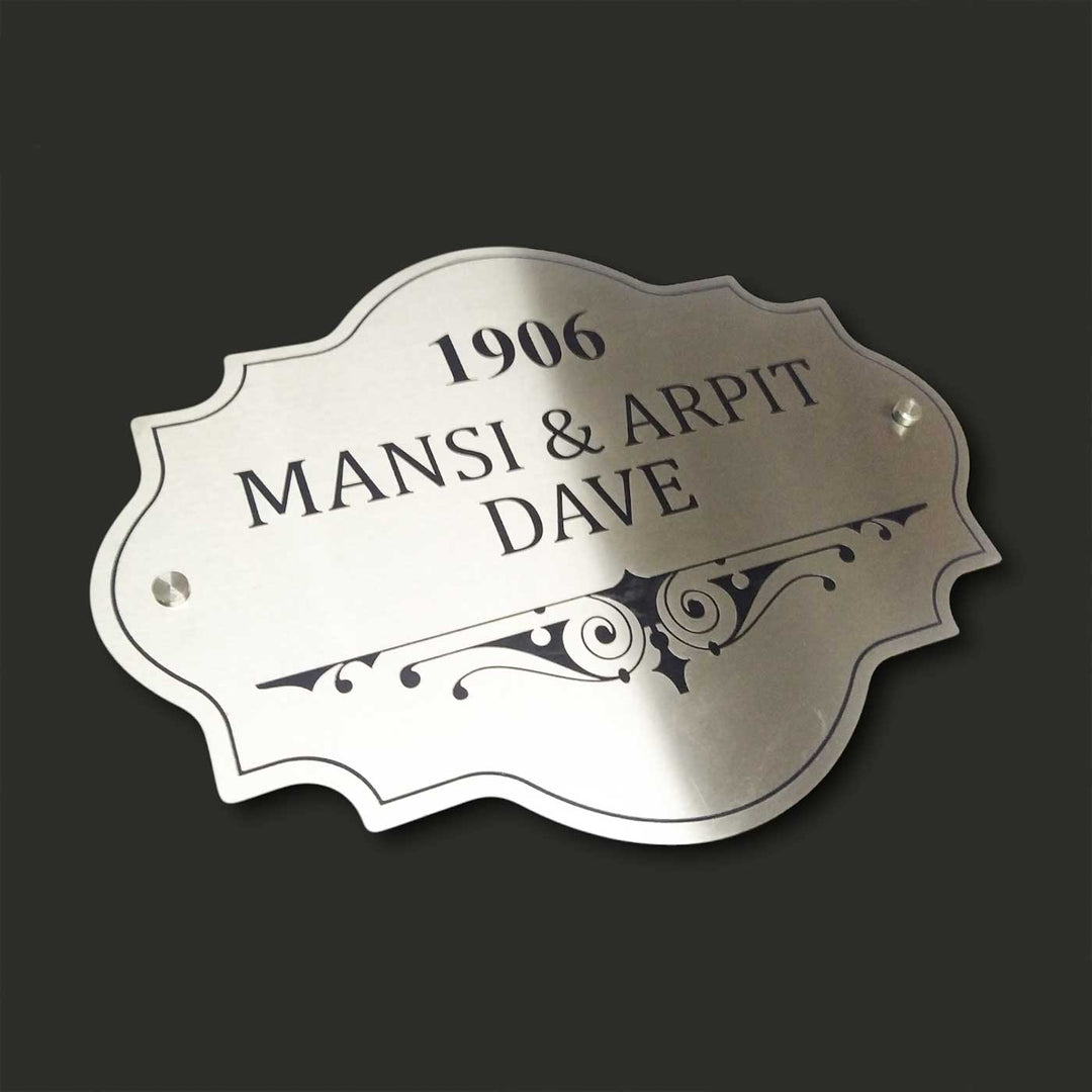 Personalized Engraved Elegant Stainless Steel Name Plate