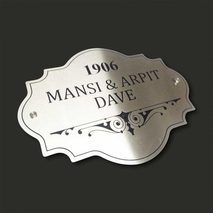 Personalized Engraved Elegant Stainless Steel Name Plate