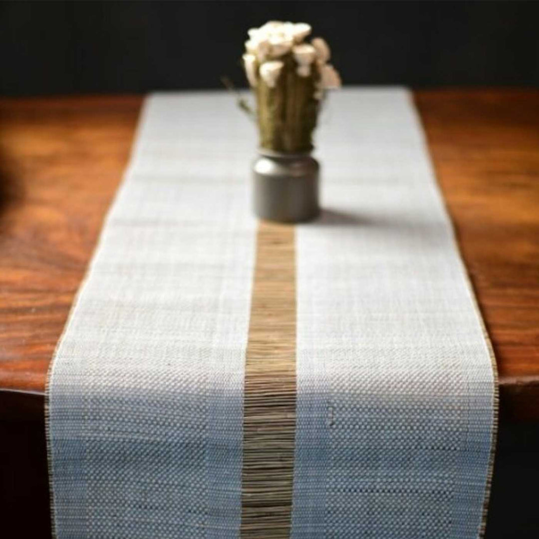 Hand Woven Single Striped Madhurkati Table Runner