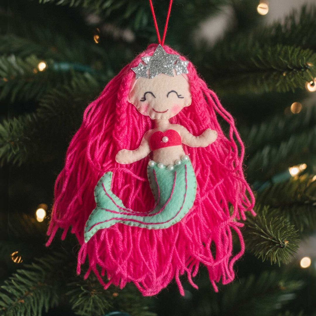 Handmade Felt Fairy Mermaid Christmas Ornaments