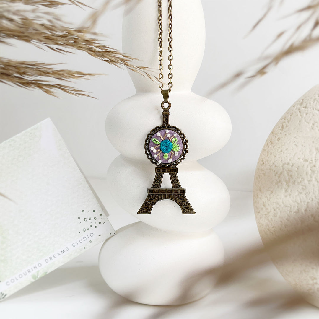 Hand Embroidered Love In Loops Antique Finish Necklace