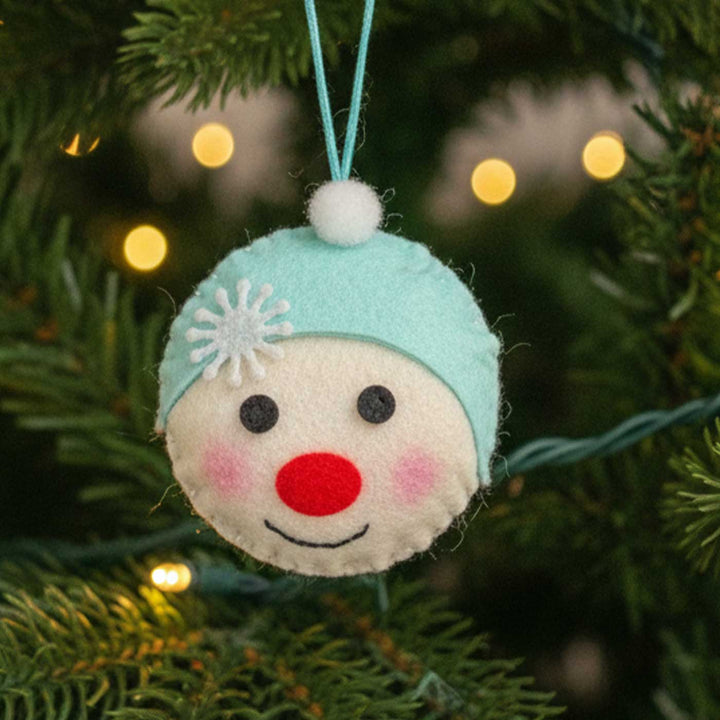 Handmade Felt Snowman Christmas Ornaments