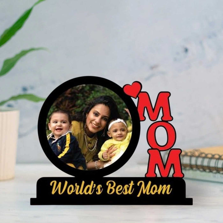 Photo Personalized "World's Best Mom" Wooden Decorative Plaque For Mothers