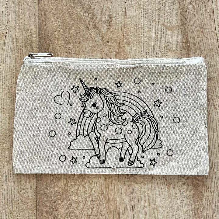 DIY Colour It Yourself Unicorn Cotton Pouch For Kids