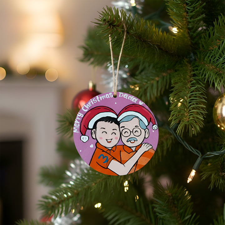 Photo Personalized Hand-Painted MDF Wood Ornament For Christmas Decoration