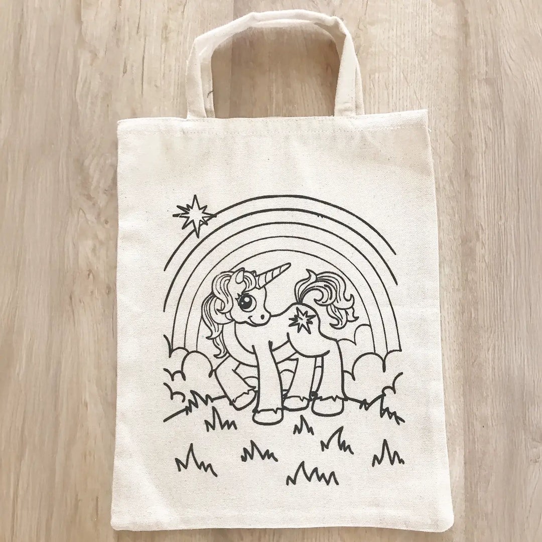 DIY Colour It Yourself Unicorn Cotton Kids Tote Bag