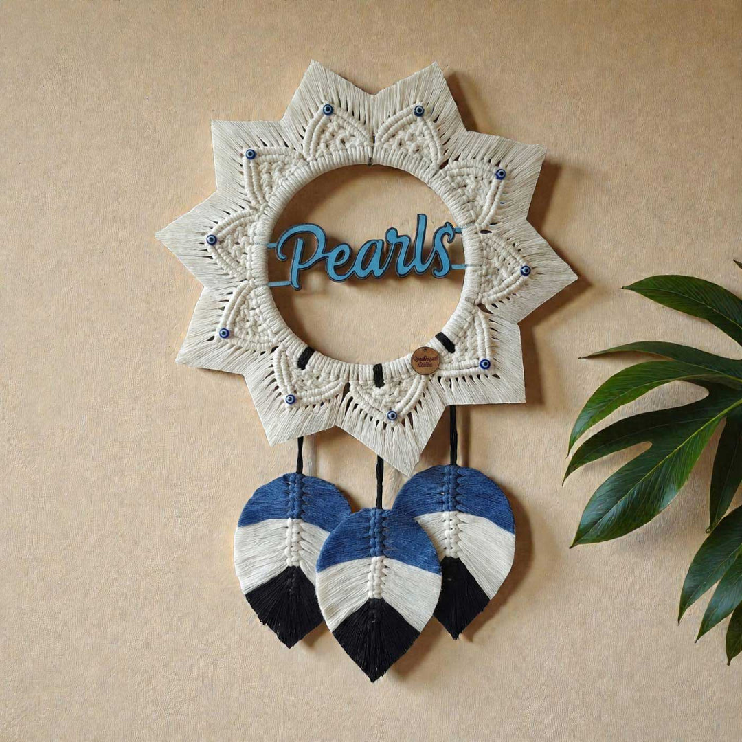 Personalized Macrame Floral Mandala Theme Name Plate