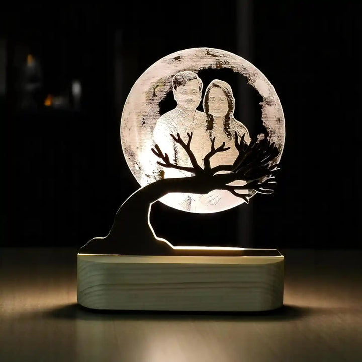 Photo Personalized Moon Design Acrylic Table Lamp