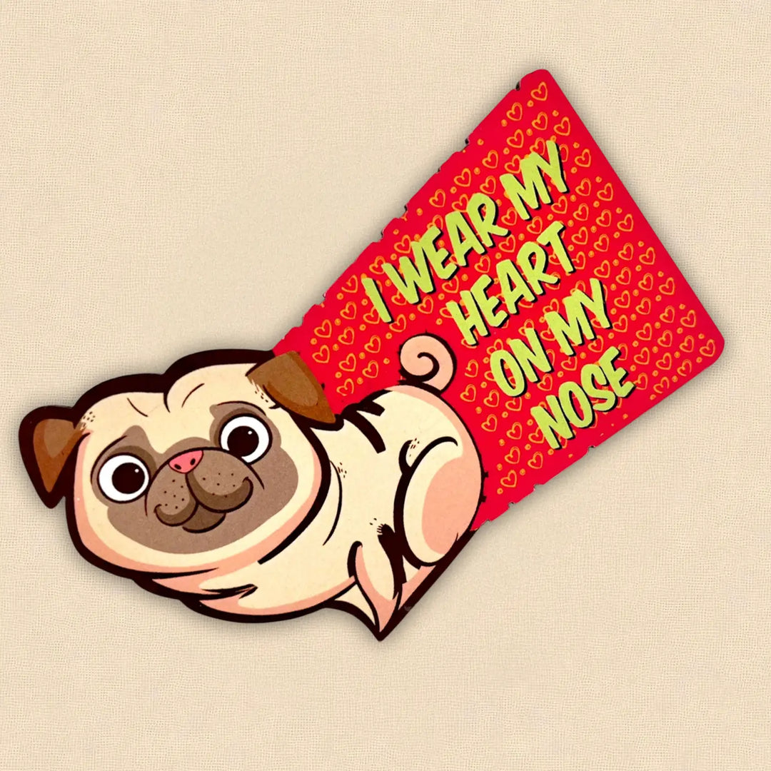 Printed Pug Dog Theme MDF Wood Fridge Magnet