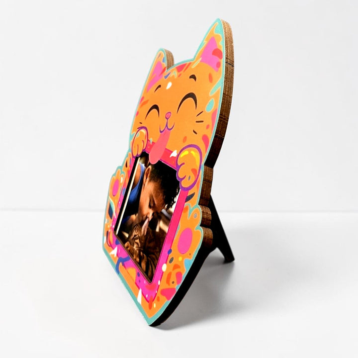 Quirky Orange Cat MDF Photo Frame