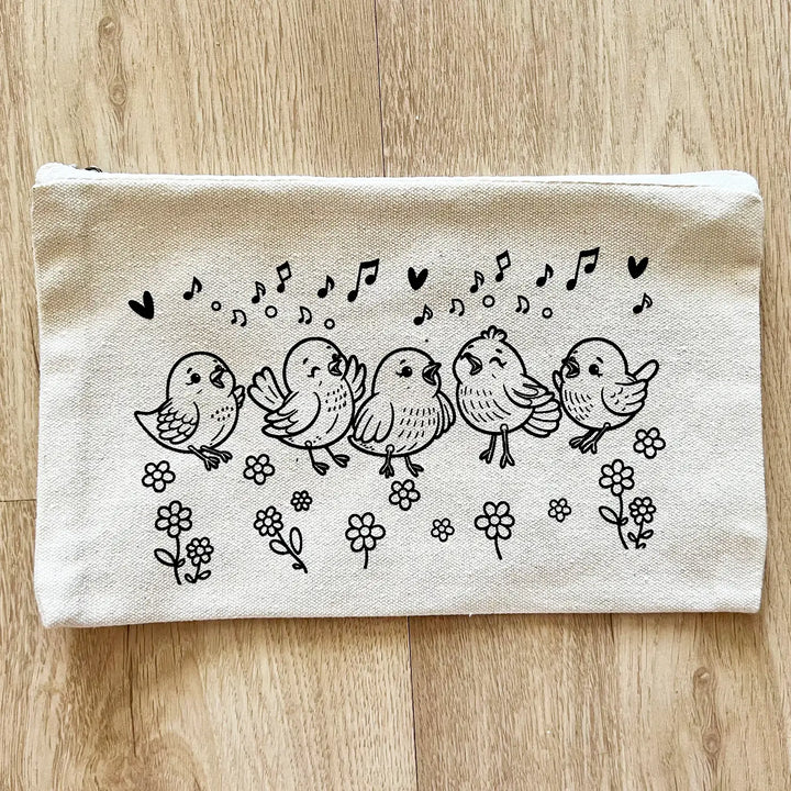 DIY Colour It Yourself Little Birds Cotton Pouch For Kids