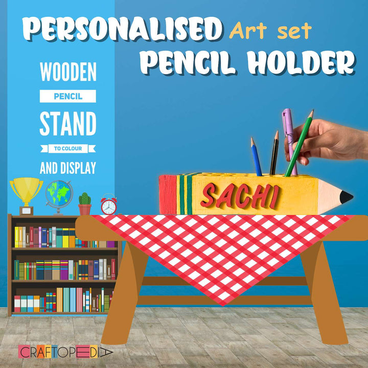 Personalized Paint Your Own Wooden Pencil Holder DIY Kit