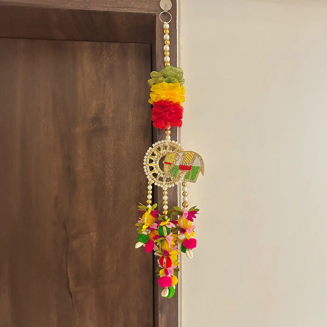 Handmade Decorative Floral Elephant Hanging