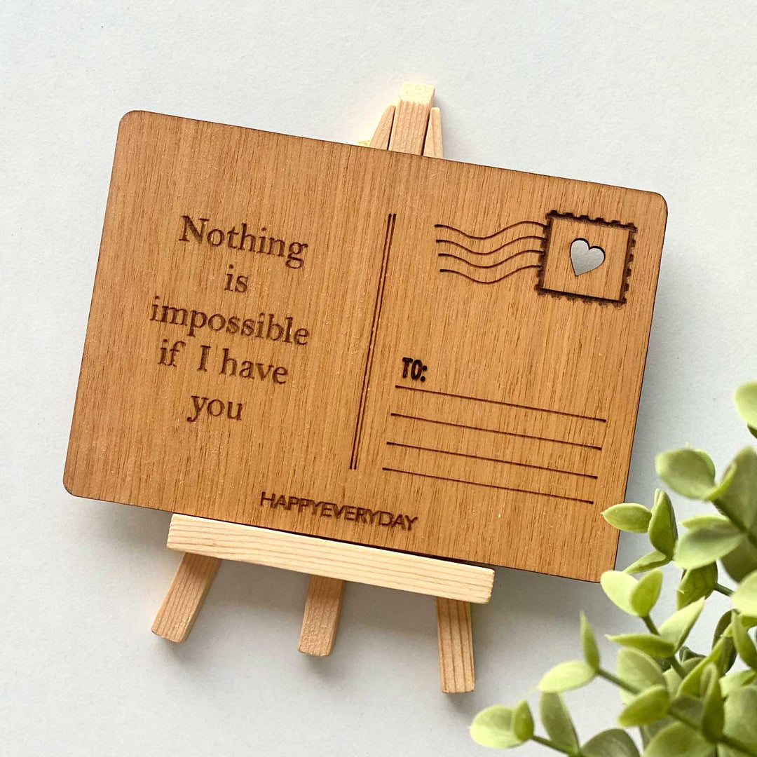Engraved “I Have You” Wooden Greeting Card