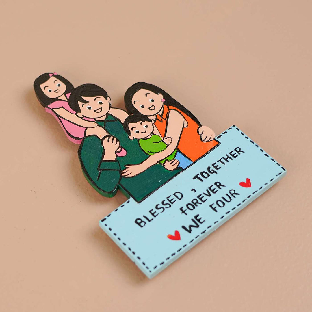 Personalized Family Theme MDF Wood Fridge Magnet