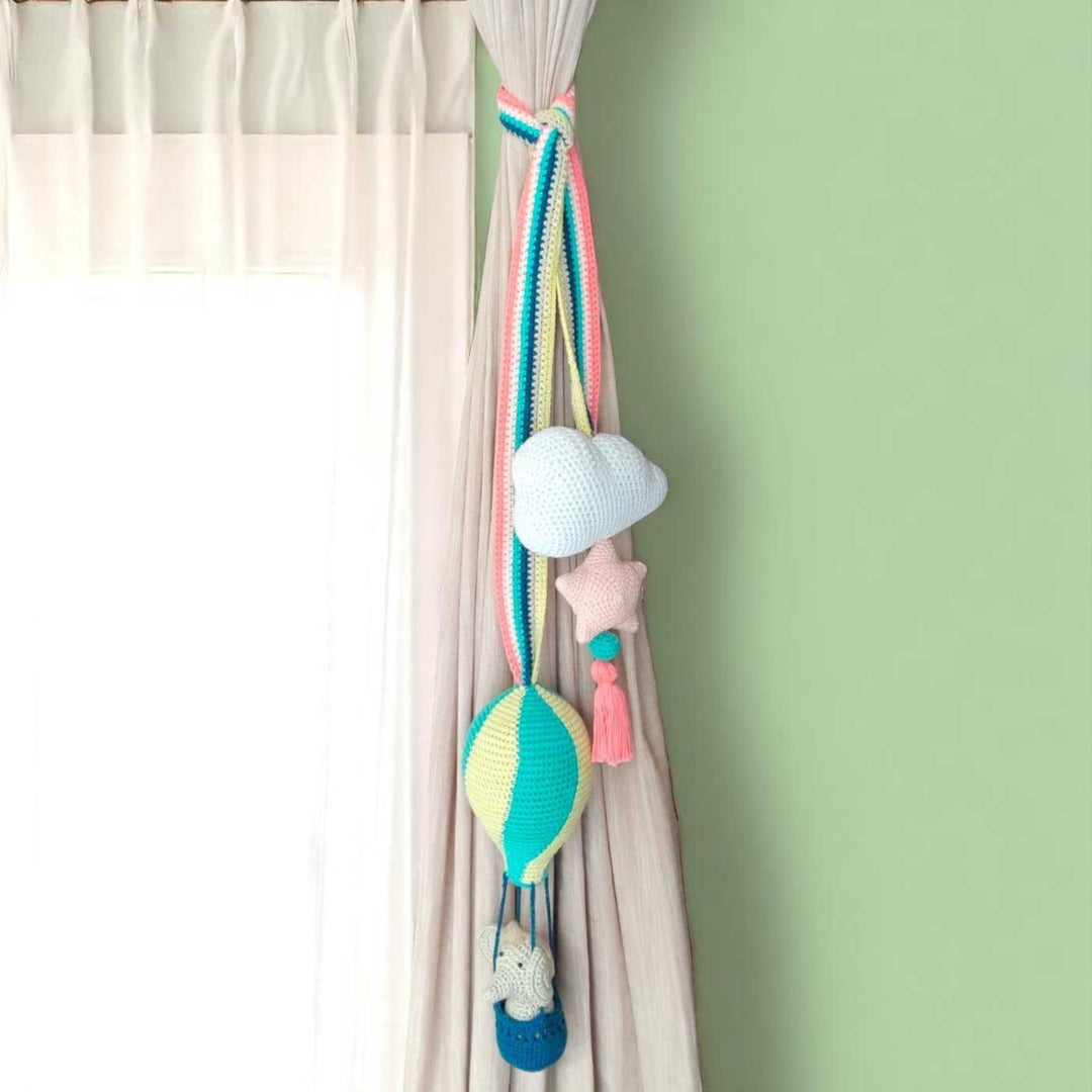 Handmade Crochet Hot Air Ballon Curtain Tie for Newborns