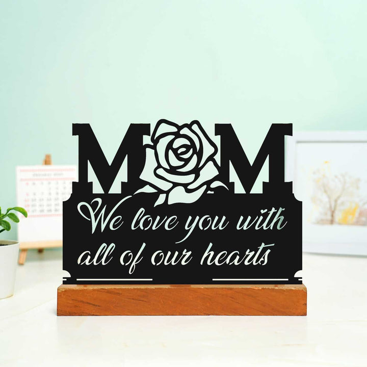 Personalized Handmade Laser Cut Rose Theme Metal Table Decor