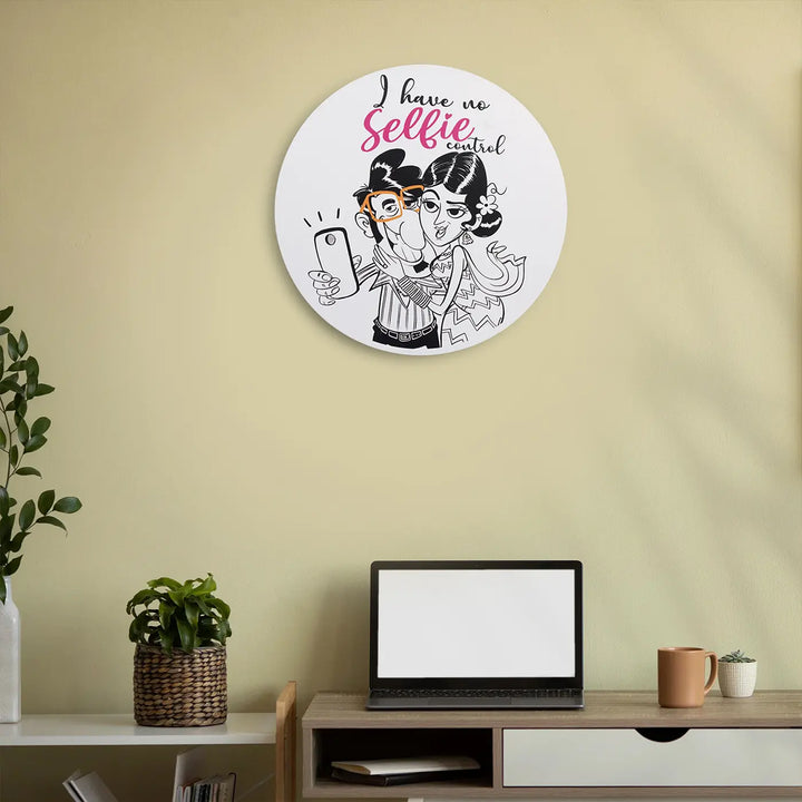 Printed Round Quirky MDF Wood Wall Decor