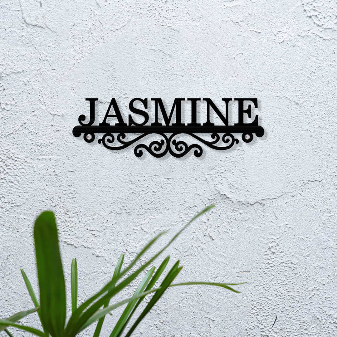 Personalized Laser Cut Minimal Design Steel Name Plate