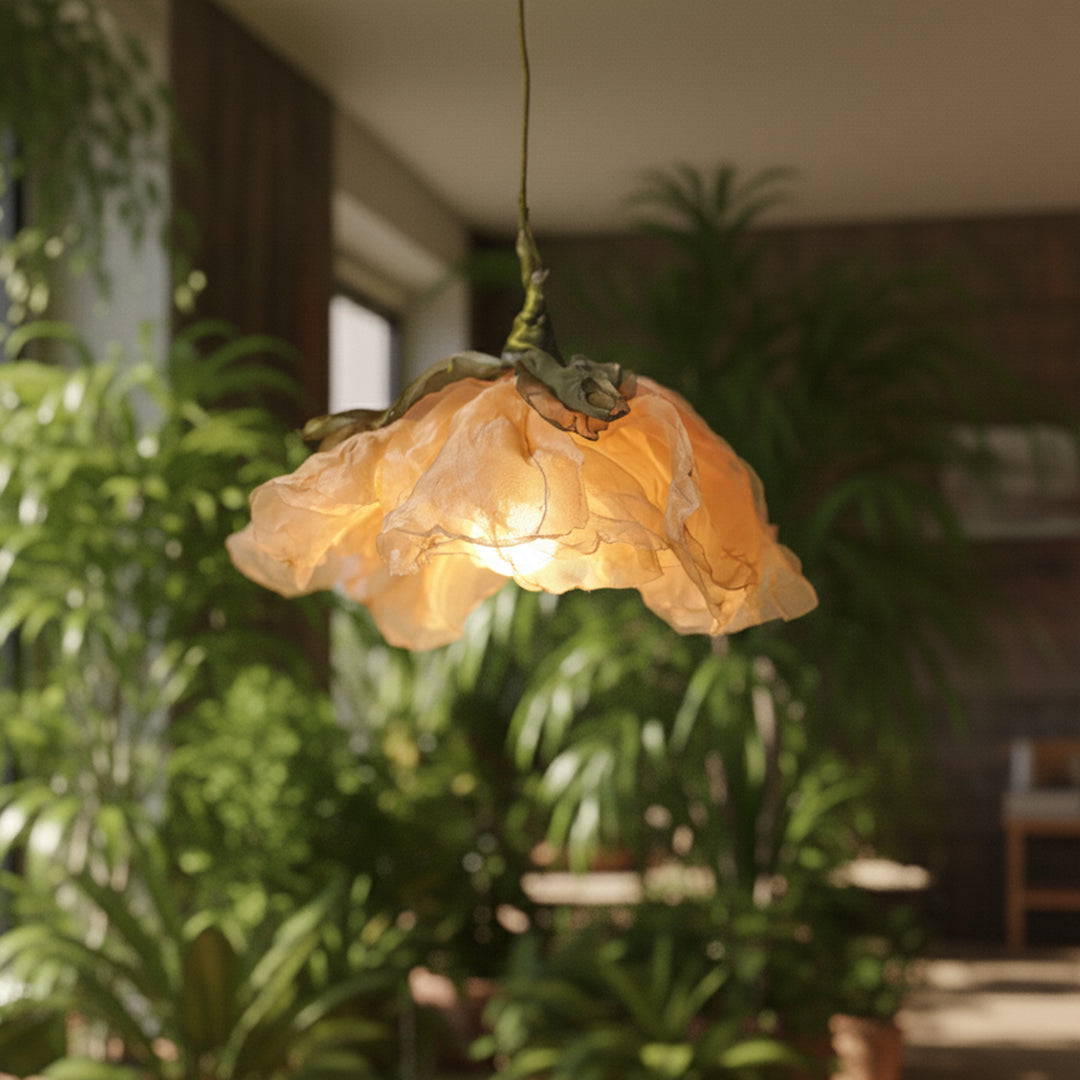 Elegant Organza Flower Hanging Lamp | Premium Statement Lighting