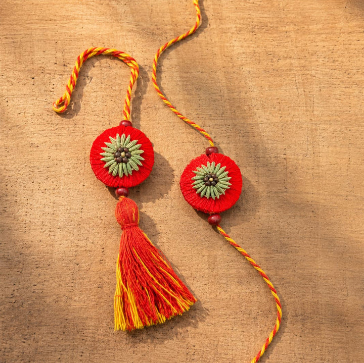 Plantable Kanika Fragrant Rakhi-Lumba Set With Roli-Chawal & Seed Ball For Bhaiya Bhabhi | Set of 2