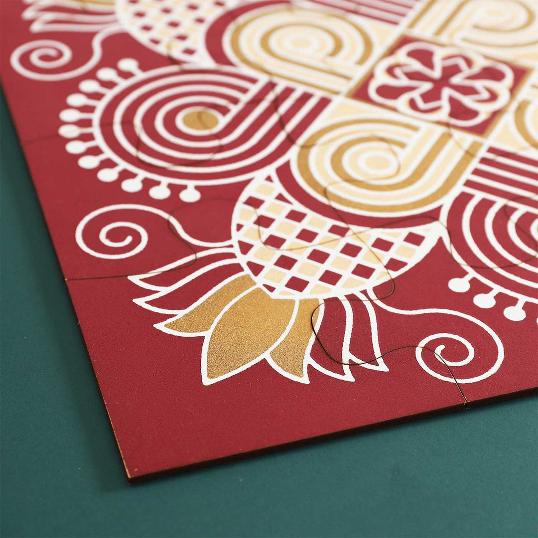 Handmade Mandana Rangoli Design Paper Puzzle