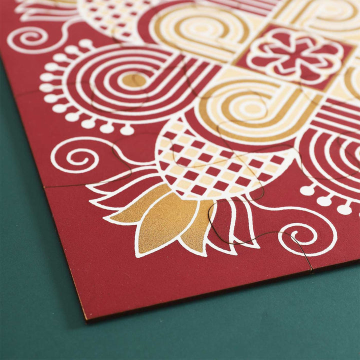 Handmade Mandana Rangoli Design Paper Puzzle