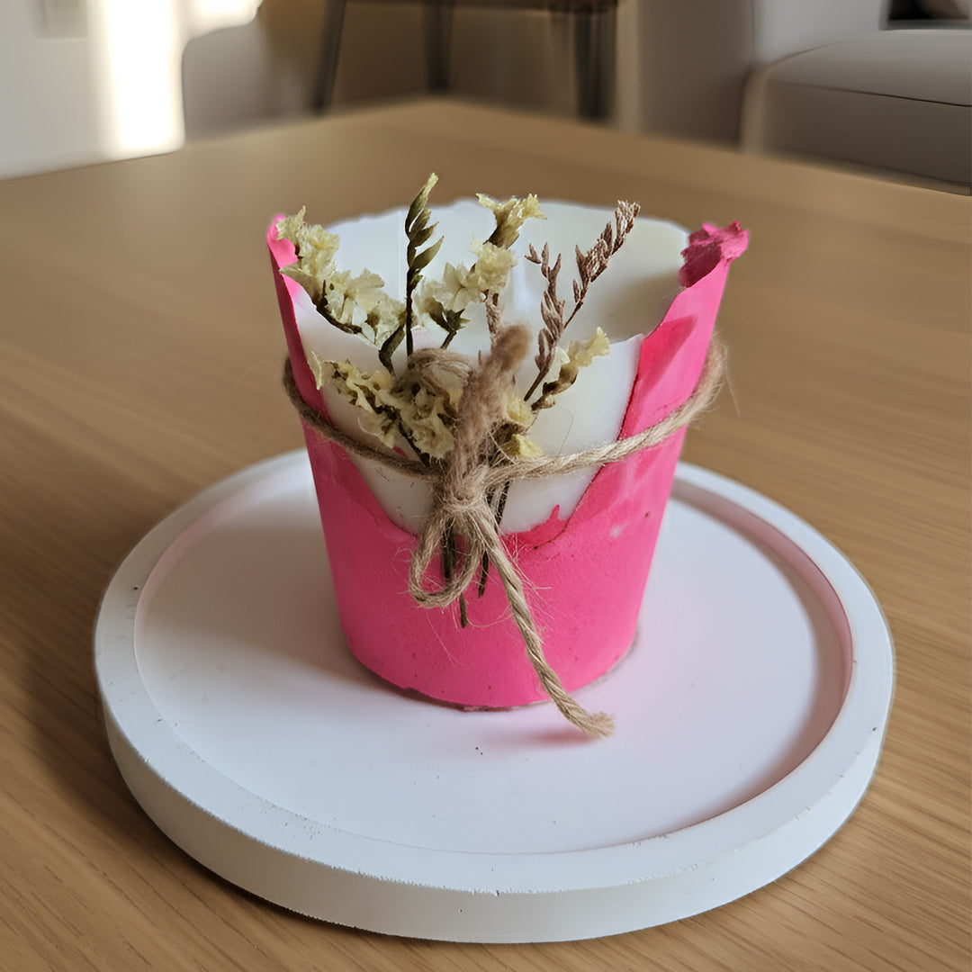 Handmade Cement And Soy Wax Lavendar Scented Candle