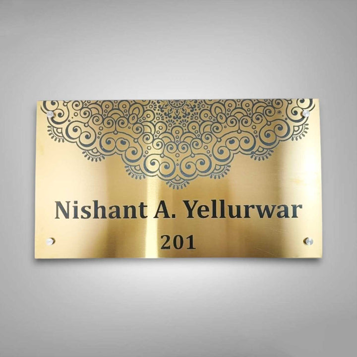 Personalized Engraved Modern Stainless Steel Name Plate