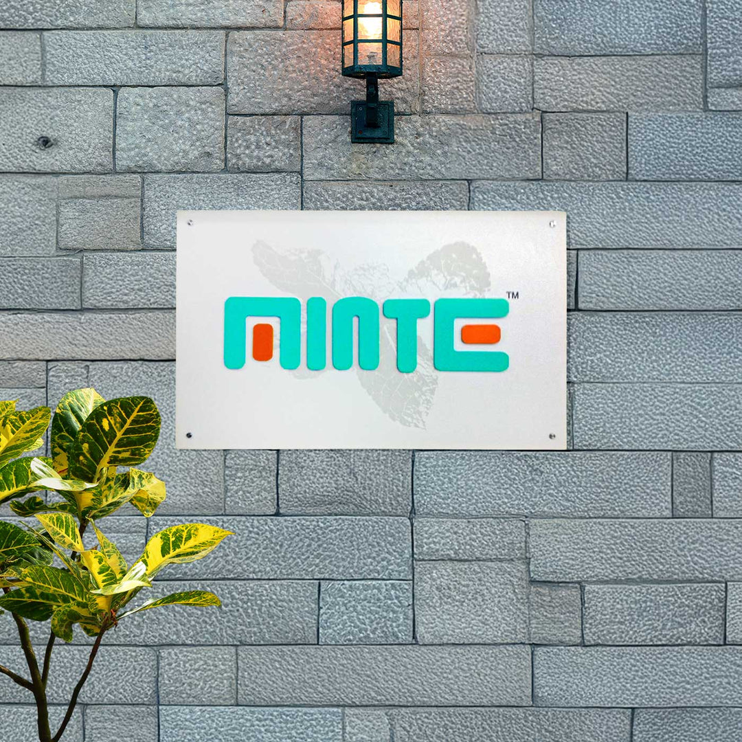 Personalized Minimalist Acrylic Office Name Plate With Logo