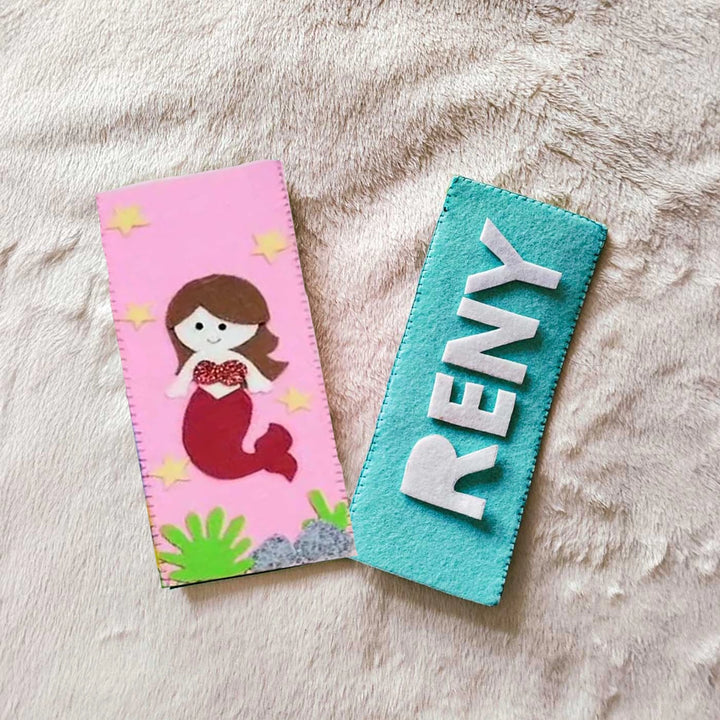 Personalized Cute Mermaid Theme Felt Pencil Pouch