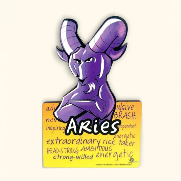 Printed Aries Zodiac Sign MDF Wood Fridge Magnet