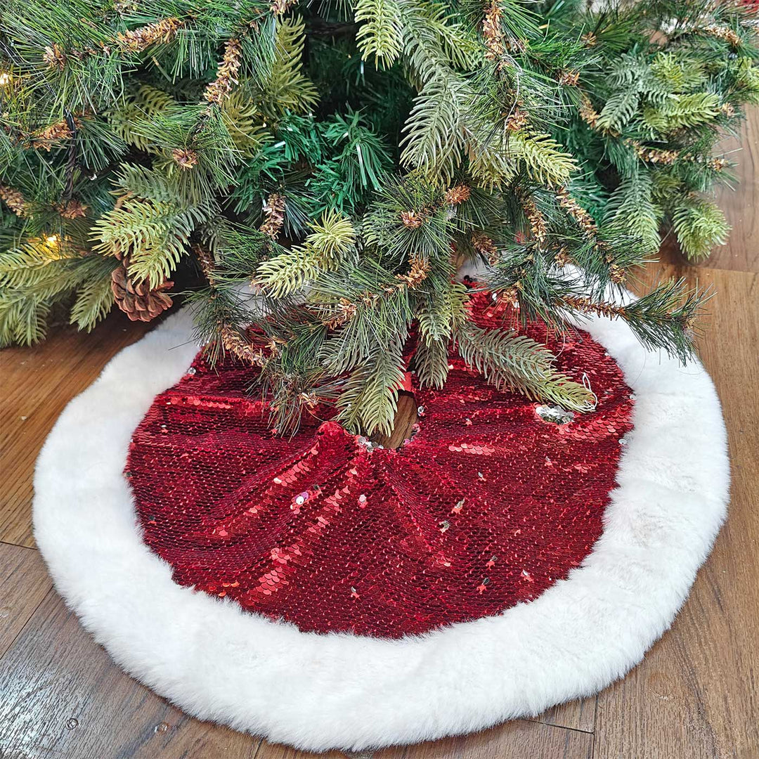 Personalized Handmade Mini Sequin Tree Skirts | 14 Inches