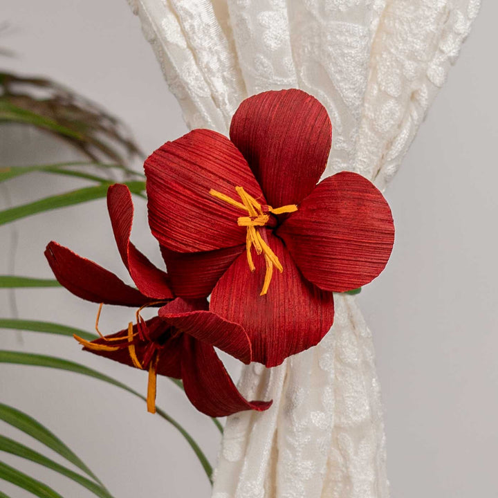 Handmade Hibiscus Design Paper Curtain Tie-Back