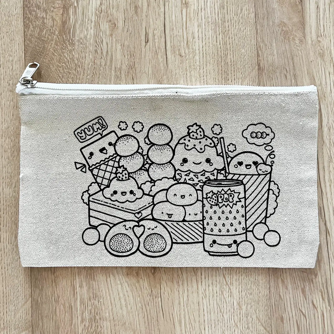 DIY Colour It Yourself Yummy Foodland Cotton Pouch For Kids