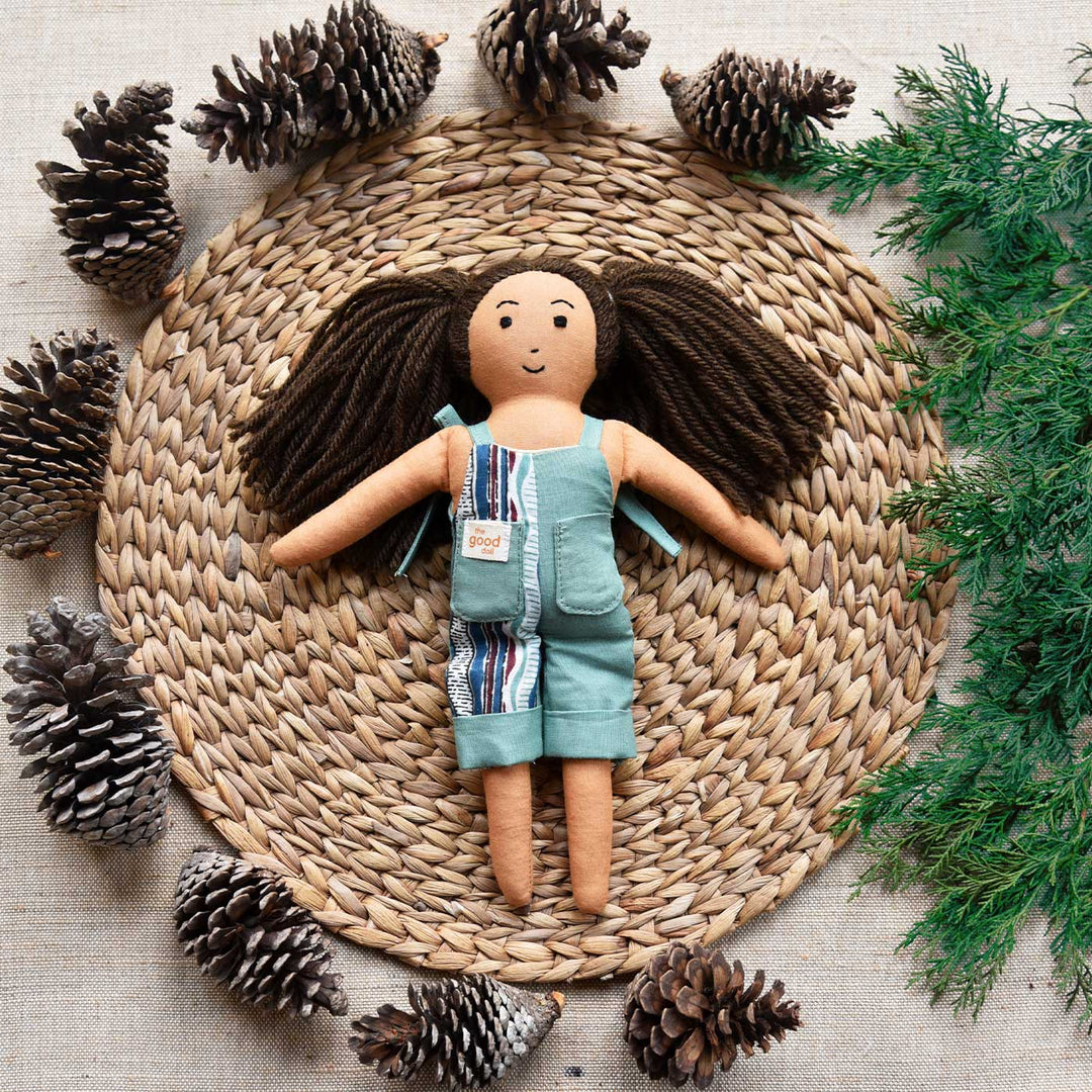 Nilah's (Younger Sister) Mira In Classic Dress | Soft Hand-Stitched Sustainable Indian Play Doll