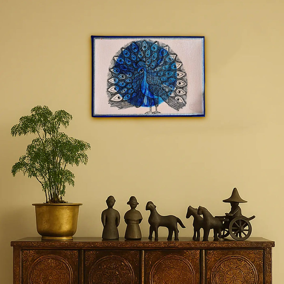7 x 5 Inch | Rythms of Nature | Original Hand Painted Madhubani Painting On Canvas